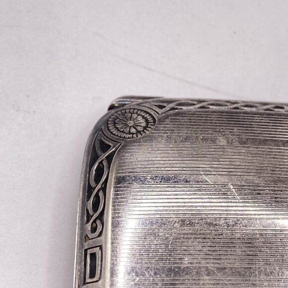 WILLIAM HENRY SPARROW STERLING SILVER CURVED CIGARETTE CASE Engraved - Picture 4 of 16